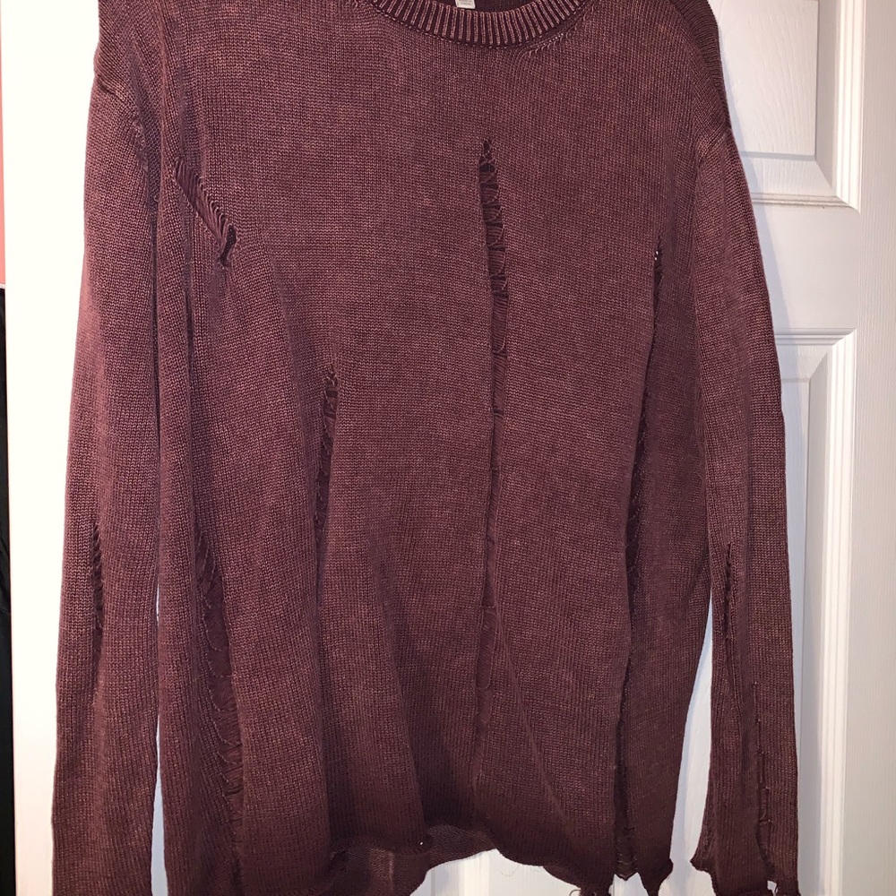 Distressed oversized sweater